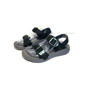 Tread Labs Women Black Salinas Leather Adjustable Buckle Sandal Arch Support 7